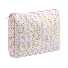 HHQQWZ Makeup Bag front view in pink floral design