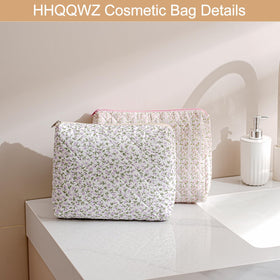 HHQQWZ Makeup Bag open with cosmetics inside