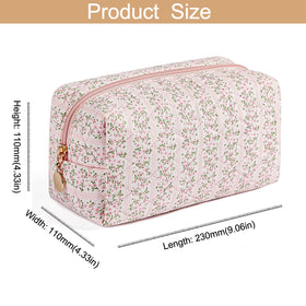 HHQQWZ Makeup Bag set in pink floral pattern