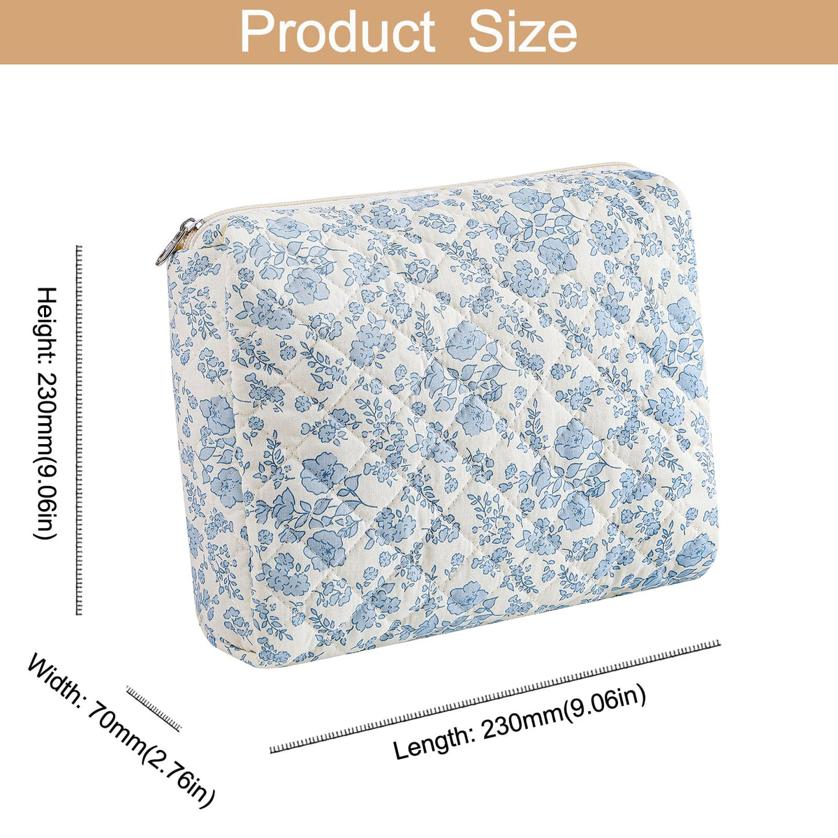 HHQQWZ Makeup Bag showing floral pattern