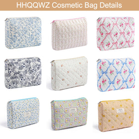 HHQQWZ Makeup Bag showing floral pattern detail