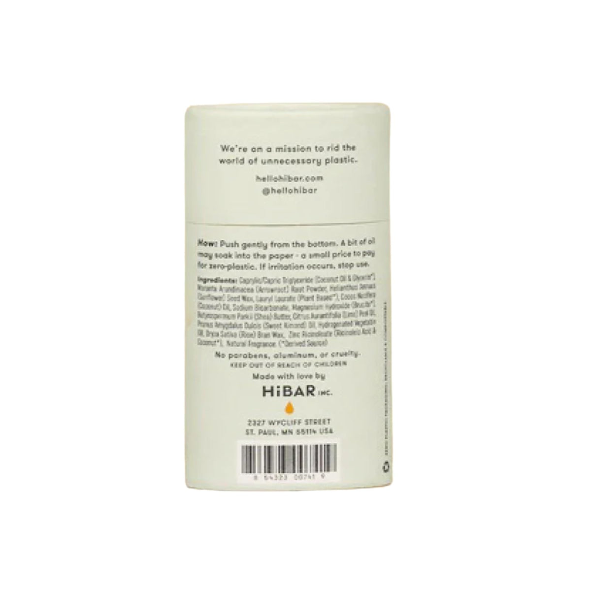 HIBAR Bergamot Cedar Deodorant close-up of texture