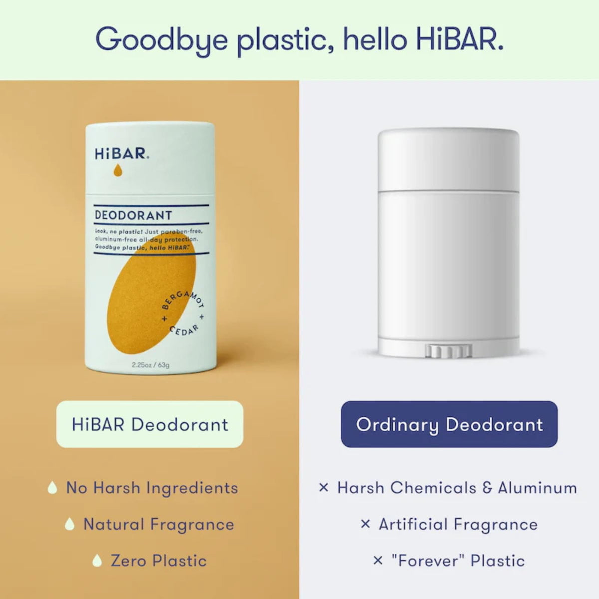 HIBAR Bergamot Cedar Deodorant side view