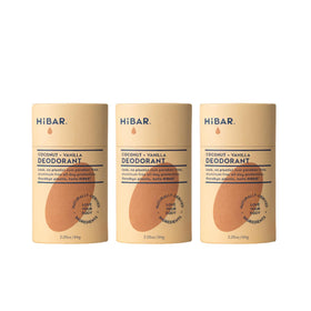 HIBAR Coconut & Vanilla Deodorant 3 Pack front view