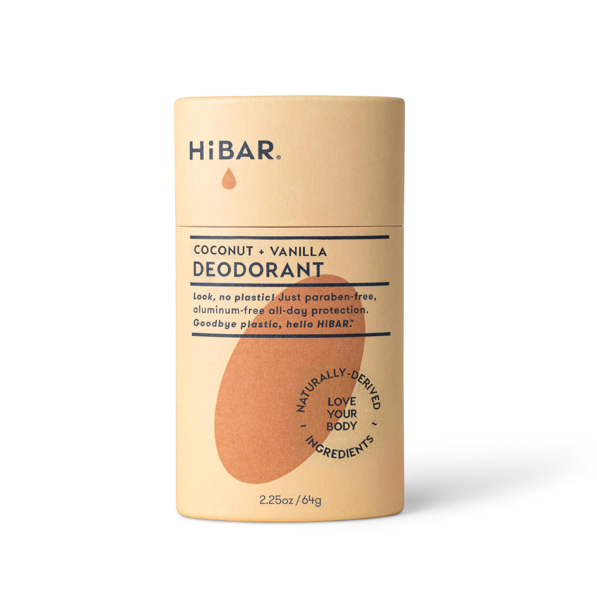 HIBAR Coconut & Vanilla Deodorant front view with packaging
