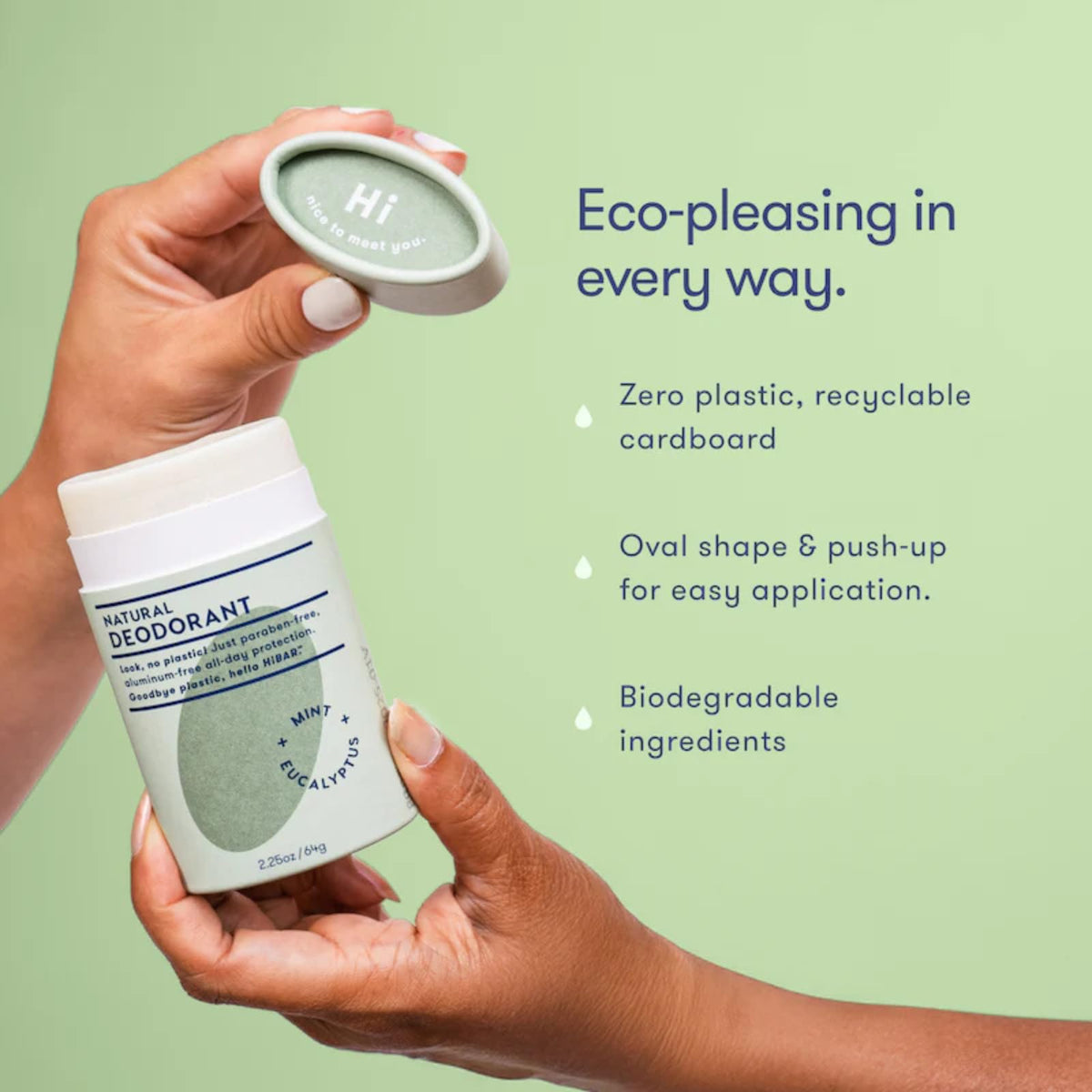 HIBAR Eucalyptus & Mint Deodorant side view