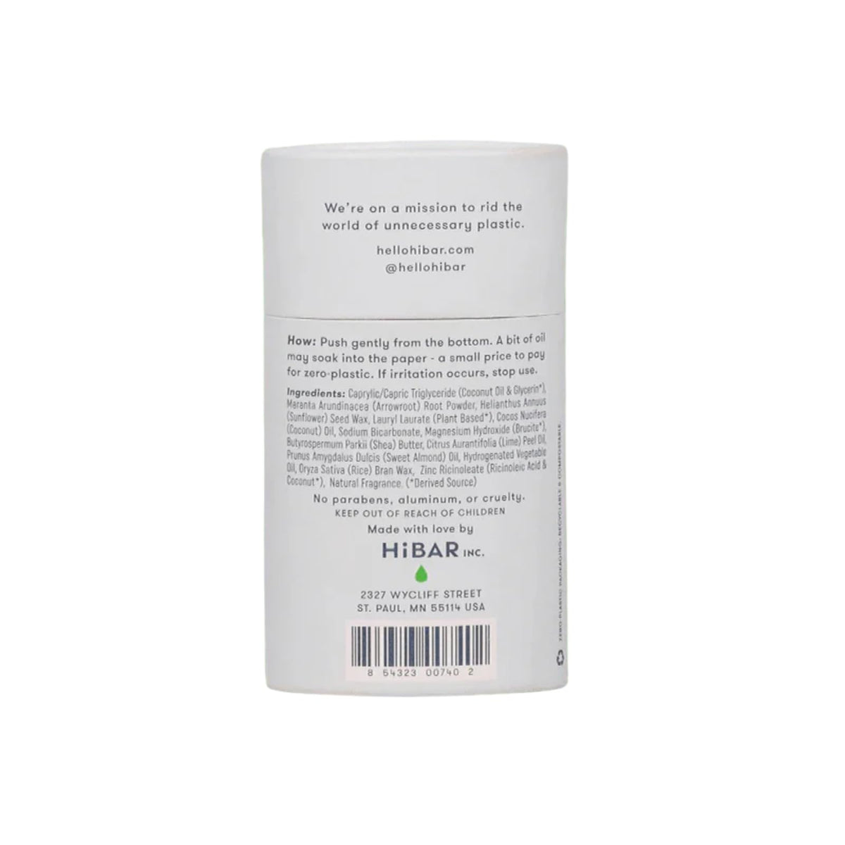 HIBAR Fresh Rain & Cucumber Deodorant with recyclable packaging