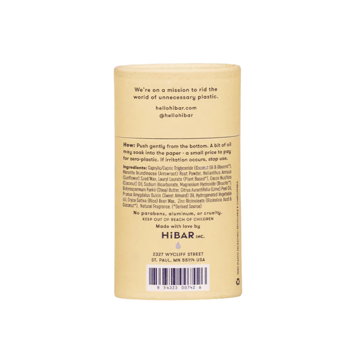 HIBAR Lavender & Jasmine Sensitive Deodorant on a bathroom shelf