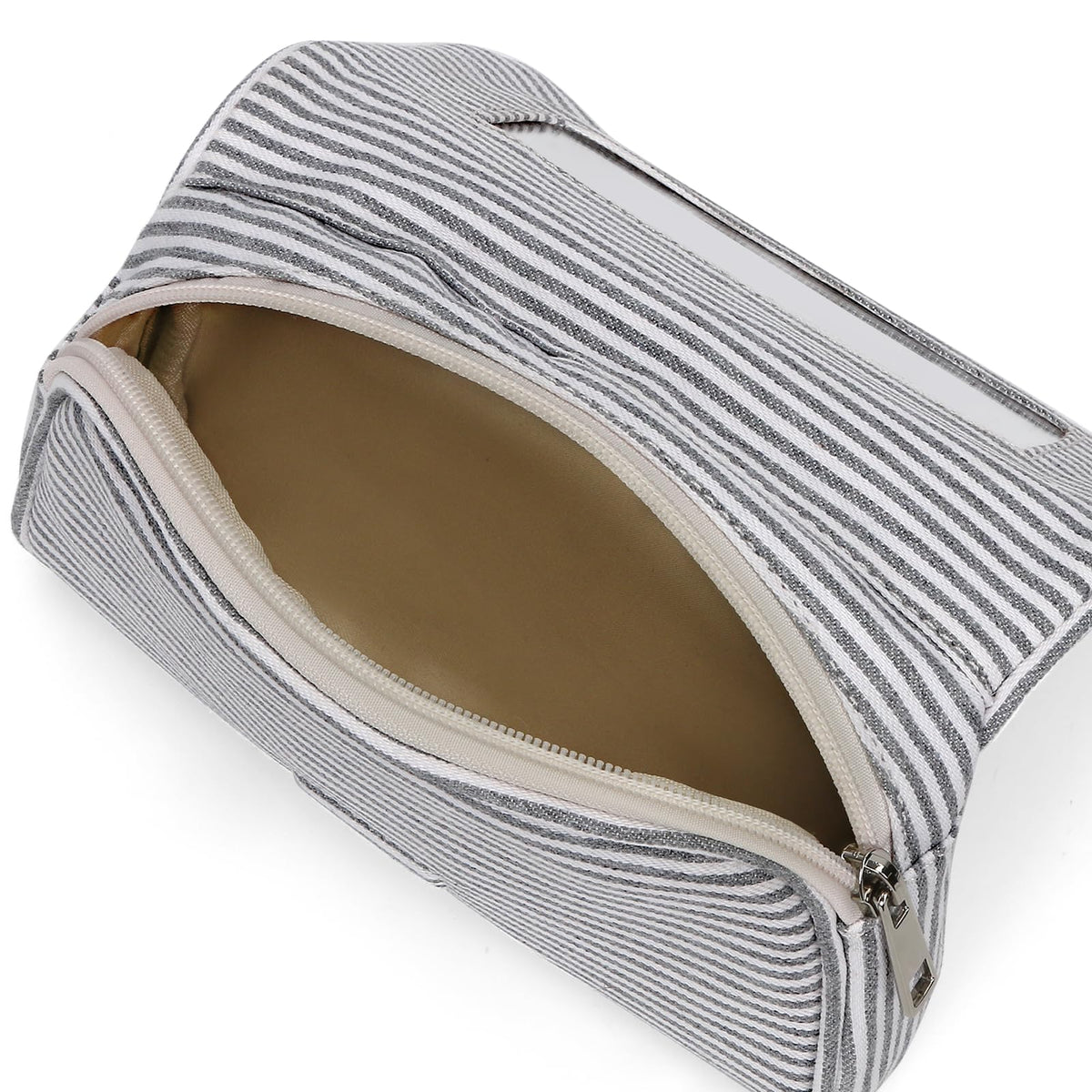 Hibilog Cute Nylon Makeup Bag interior with mirror