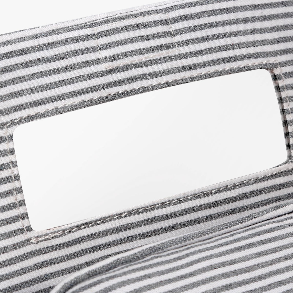 Hibilog Grey Stripe Makeup Bag side view