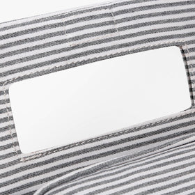Hibilog Grey Stripe Makeup Bag side view