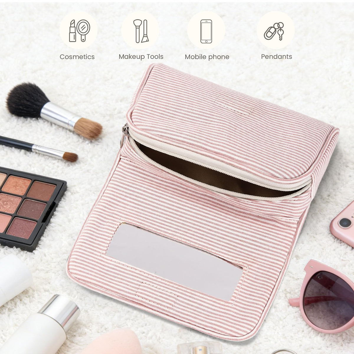 Hibilog makeup bag in use during travel