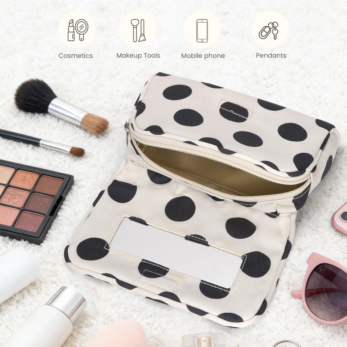 Hibilog makeup bag showcasing waterproof nylon material