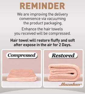 Hicober Microfiber Hair Towel Wrap Aqua Peach Pink lifestyle scene