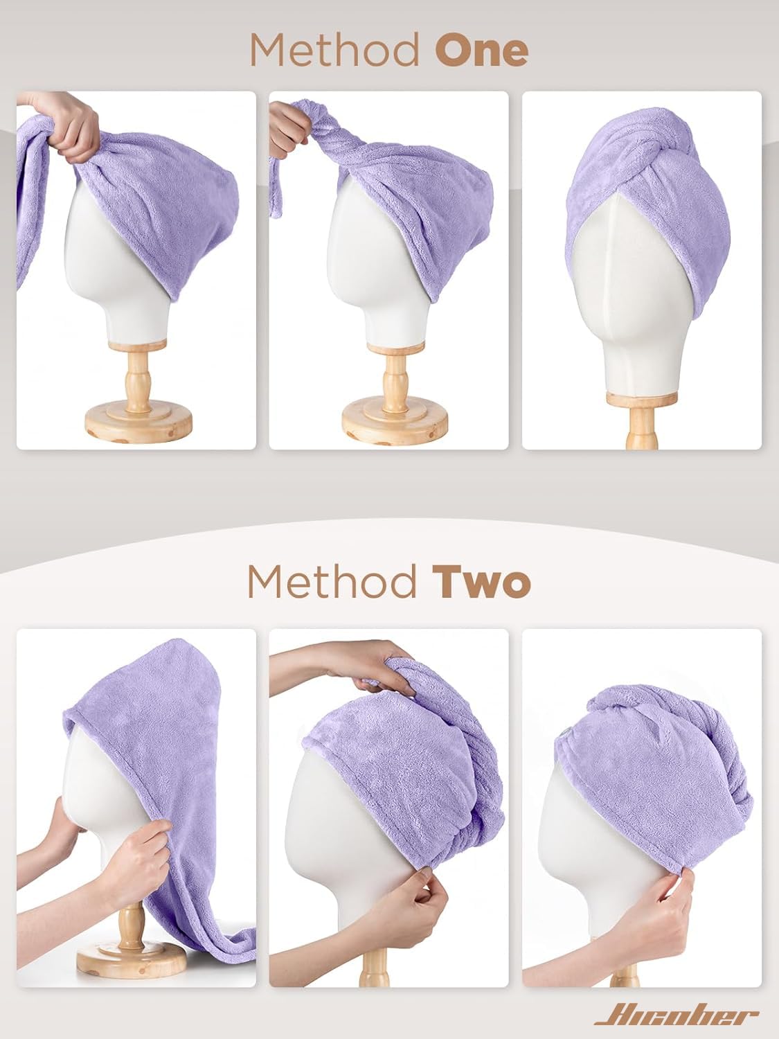 Hicober Microfiber Hair Towel Wrap close-up of fabric