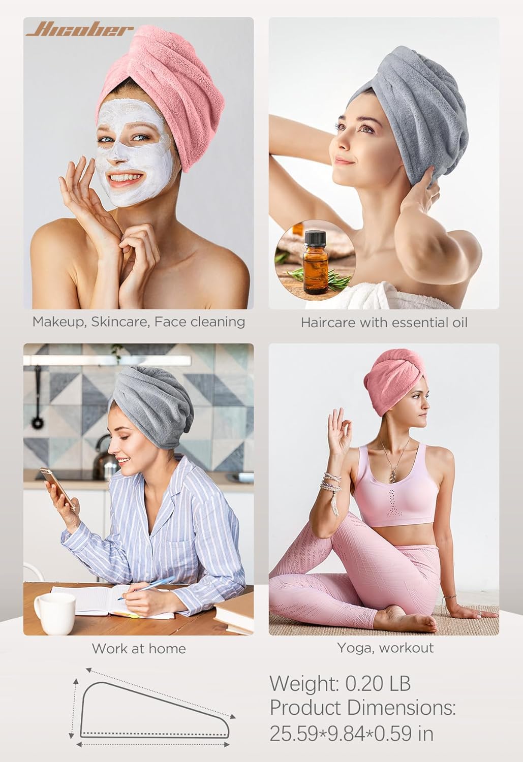 Hicober Microfiber Hair Towel Wrap close-up of material