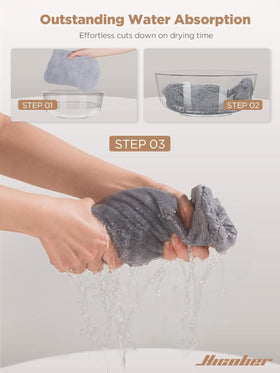 Hicober Microfiber Hair Towel Wrap folded