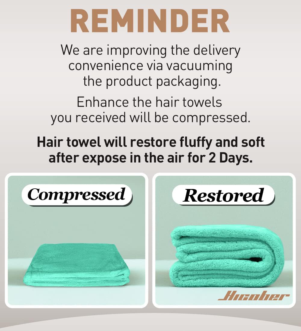 Hicober Microfiber Hair Towel Wrap folded neatly