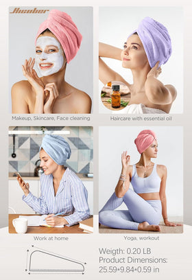 Hicober Microfiber Hair Towel Wrap folded showing texture