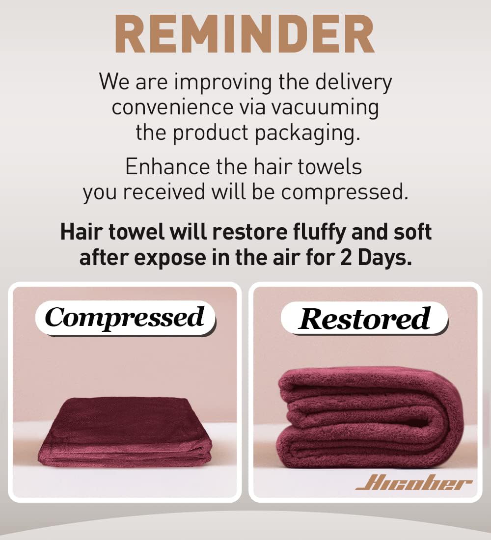 Hicober Microfiber Hair Towel Wrap in a bathroom setting