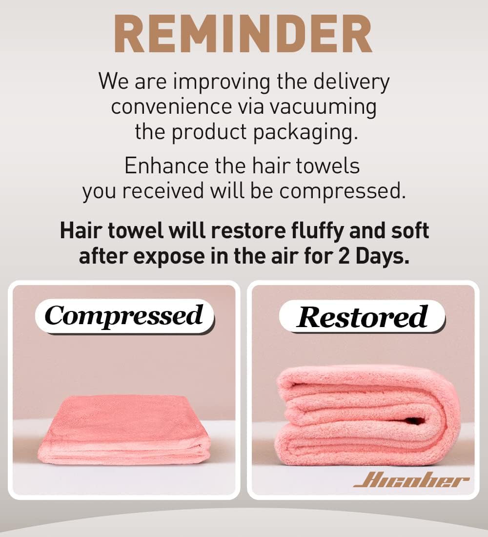 Hicober Microfiber Hair Towel Wrap in a bathroom setting