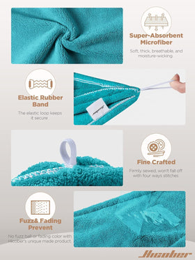 Hicober Microfiber Hair Towel Wrap in aqua green colour, folded