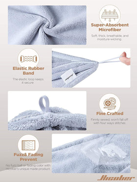 Hicober Microfiber Hair Towel Wrap in use with hair wrapped