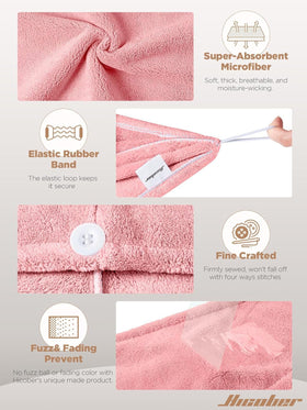 Hicober Microfiber Hair Towel Wrap on a model's head