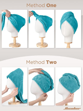 Hicober Microfiber Hair Towel Wrap packaging