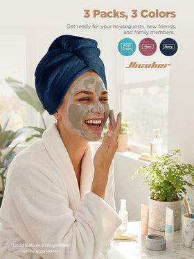 Hicober Microfiber Hair Towel Wraps displayed together