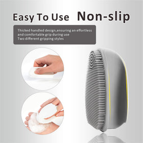 HIEERBUS Silicone Face Scrubber displayed on a bathroom counter