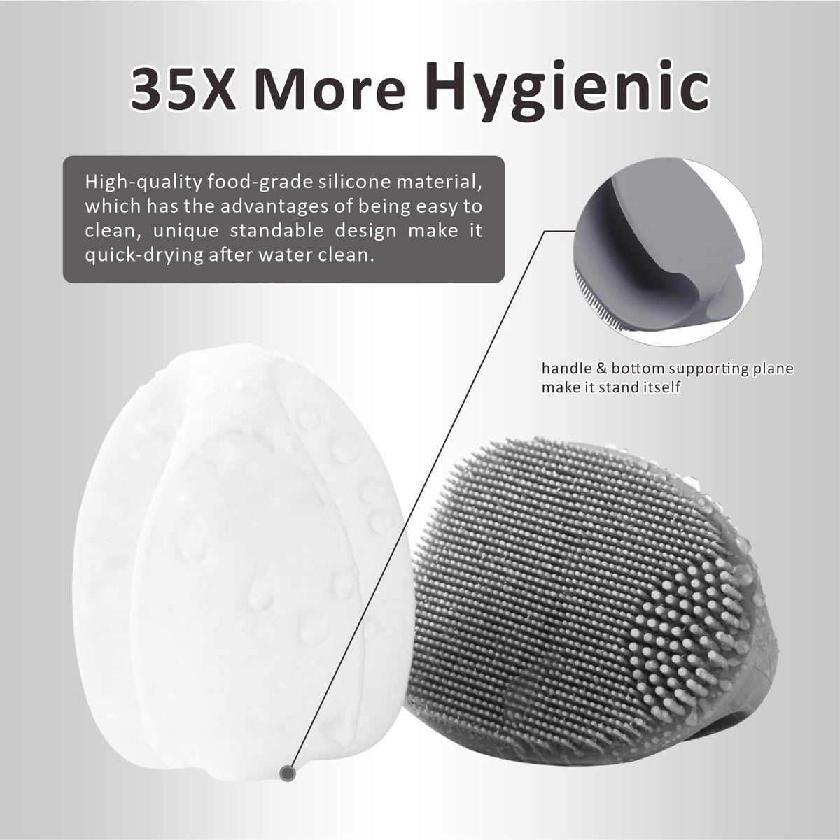 HIEERBUS Silicone Face Scrubber in travel pouch