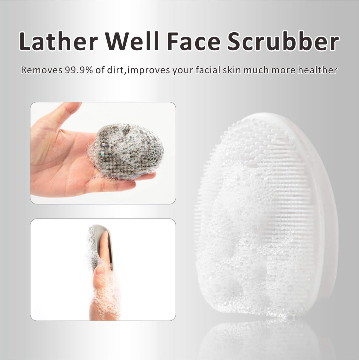 HIEERBUS Silicone Face Scrubber with a close-up of bristles