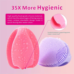 HIEERBUS Silicone Face Scrubber with a facial cleanser