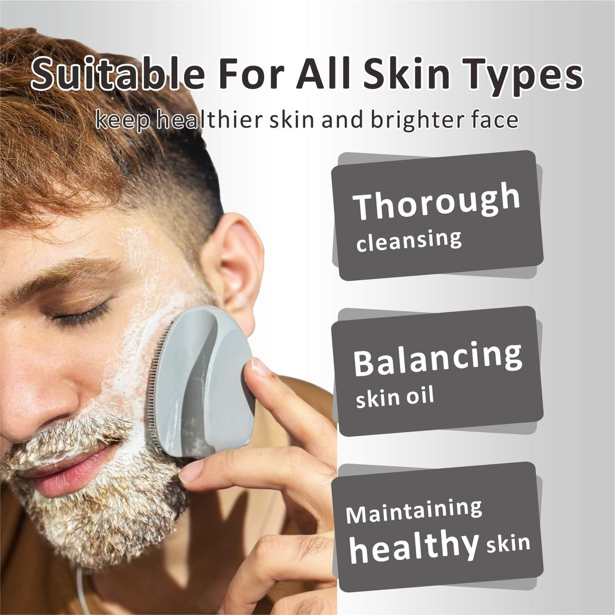 HIEERBUS Silicone Face Scrubber with lathered facial cleanser