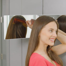 HIEEY 3 Way 360 Trifold Mirror with adjustable height