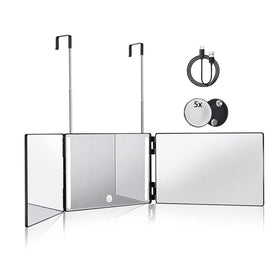 HIEEY 3 Way Mirror front view with LED lights