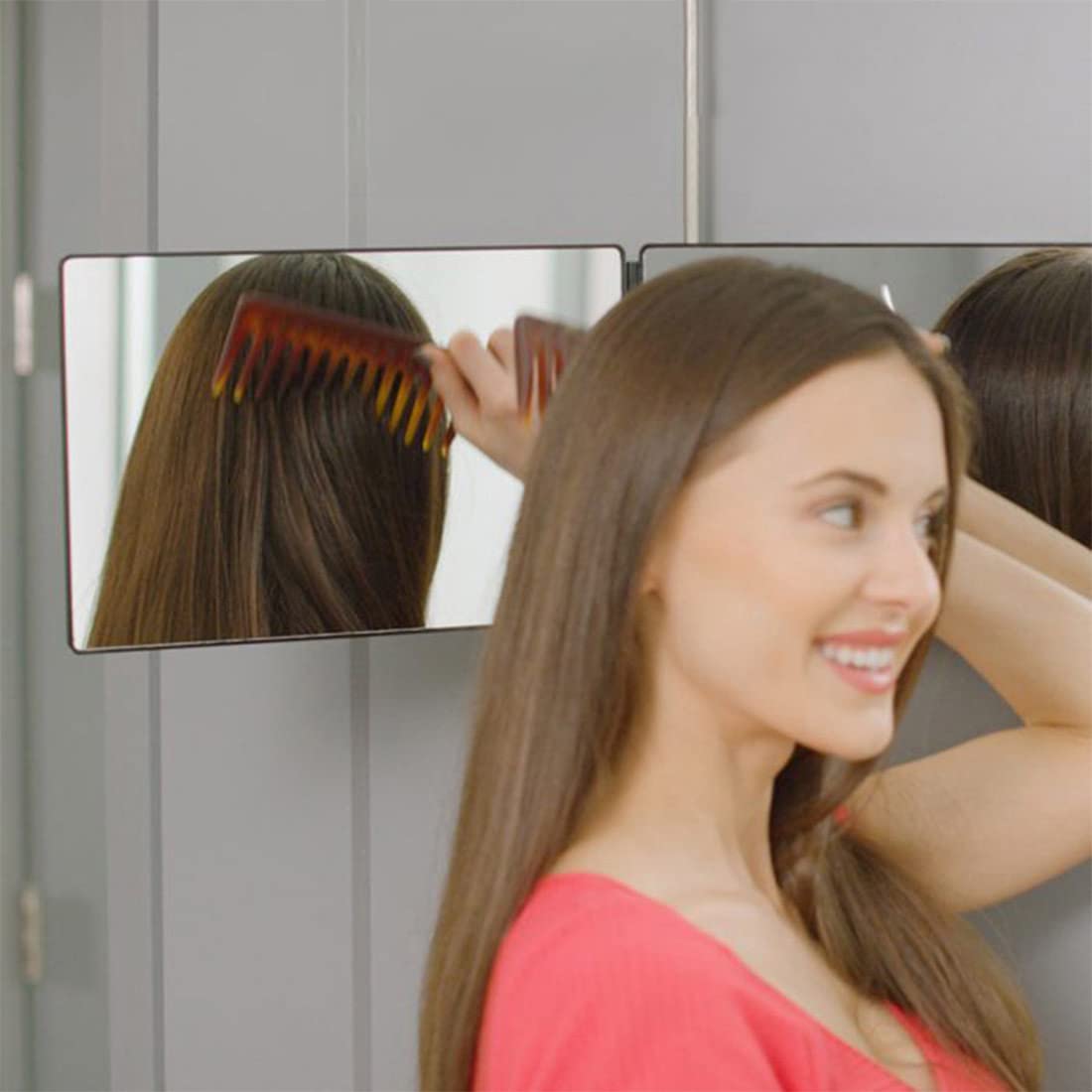 HIEEY 3 Way Mirror side view showing 360 rotation