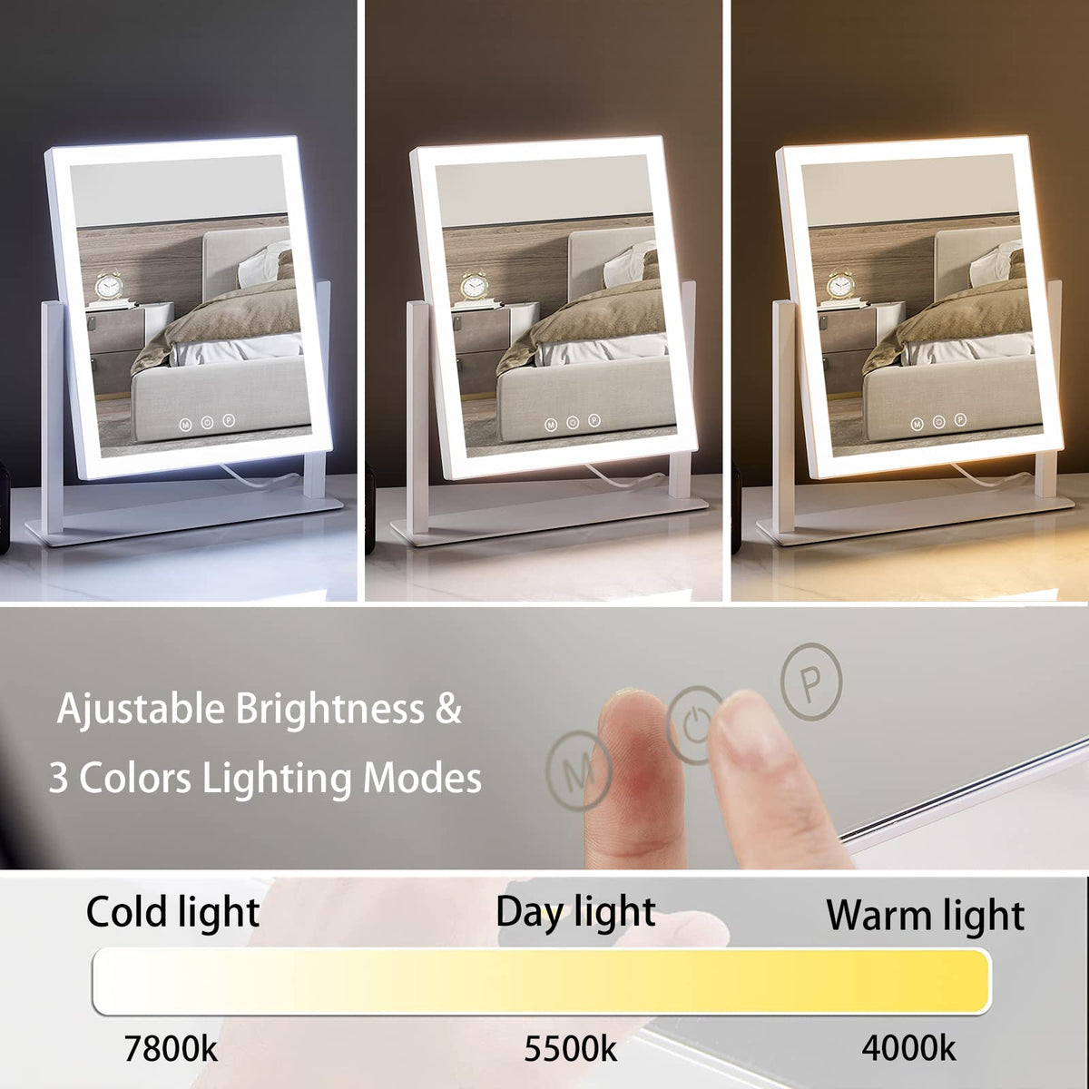HIEEY Lighted Makeup Mirror 360° rotation feature