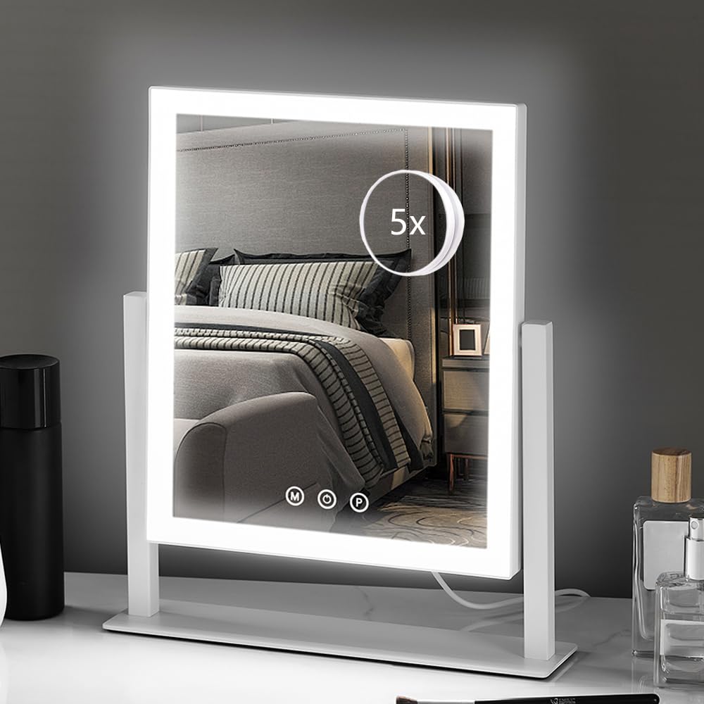 HIEEY Lighted Makeup Mirror front view with LED lights