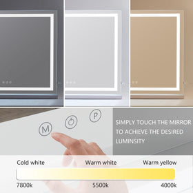 HIEEY Lighted Makeup Mirror showing three colour modes
