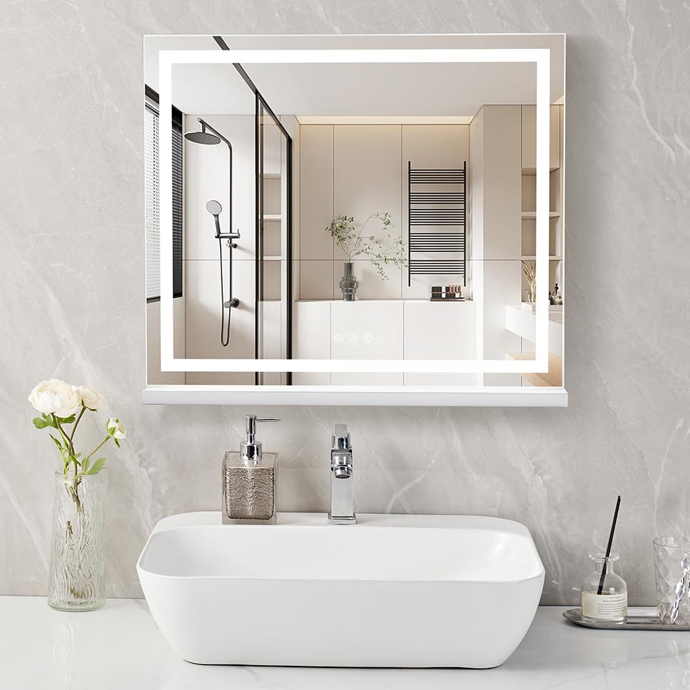 HIEEY Lighted Makeup Mirror side view with touch control