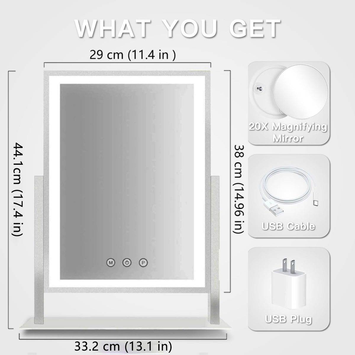 HIEEY Lighted Makeup Mirror with 20X magnification close-up