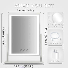 HIEEY Lighted Makeup Mirror with 20X magnification close-up