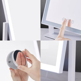 HIEEY Lighted Makeup Mirror with detachable magnifying mirror
