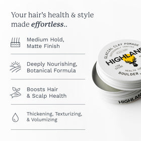 Highland Glacial Hair Clay Pomade 70g back view