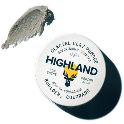 Highland Glacial Hair Clay Pomade 70g front view