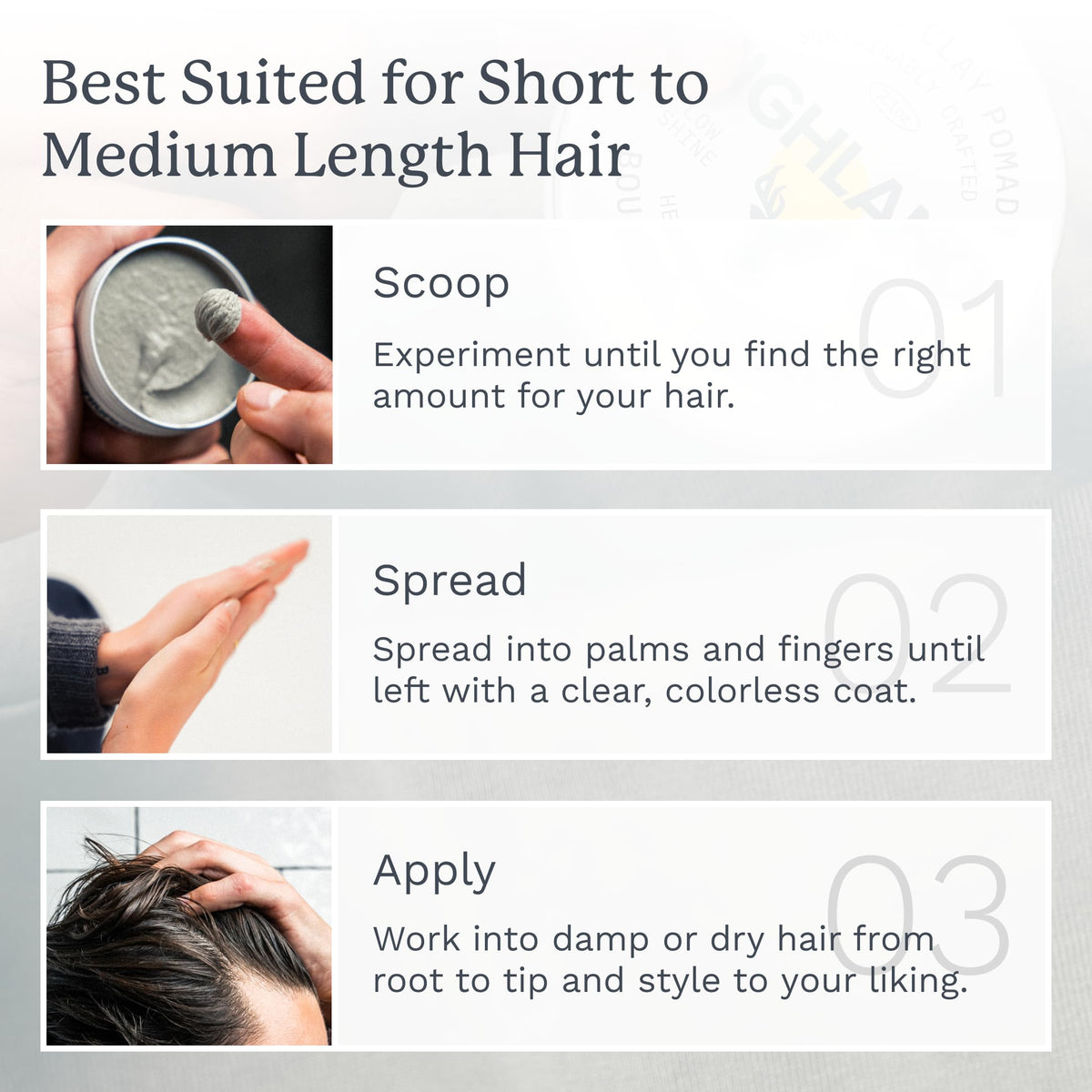 Highland Glacial Hair Clay Pomade in lifestyle setting