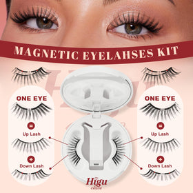 Higu clace magnetic eyelashes applied on model