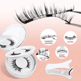 Higu clace magnetic eyelashes displayed on a model